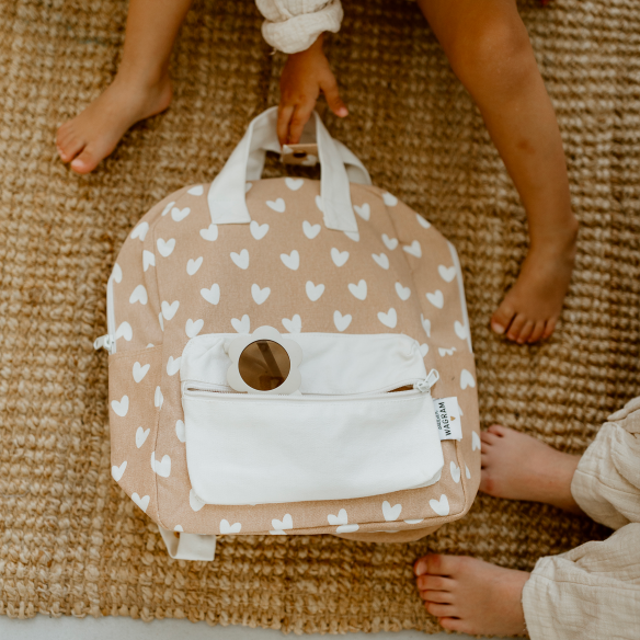 Sac à dos coeurs nougat - Atelier Wagram