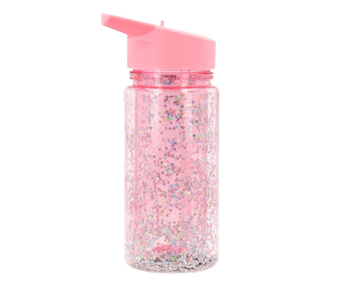 Gourde en Plastique avec Paille Glitter Stars Gloss Personnalisable - Tutete