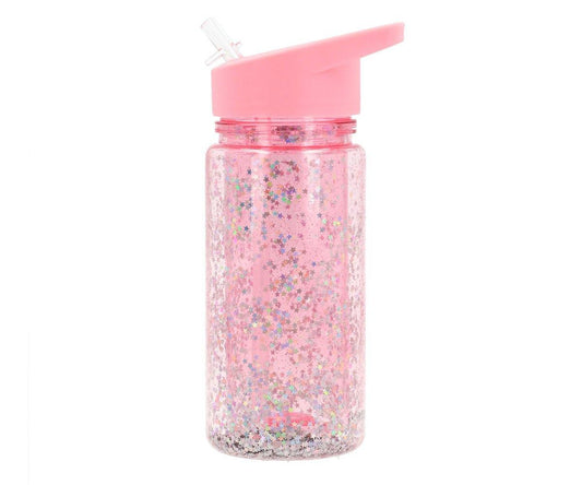 Gourde en Plastique avec Paille Glitter Stars Gloss Personnalisable - Tutete