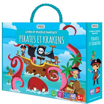 Livre et puzzle fantasy - Pirates et krakens - Sassi