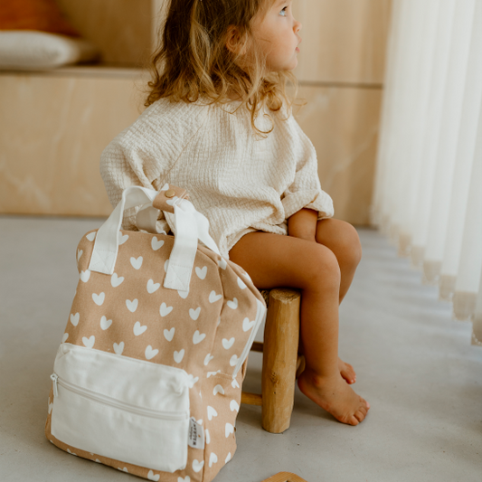 Sac à dos coeurs nougat - Atelier Wagram