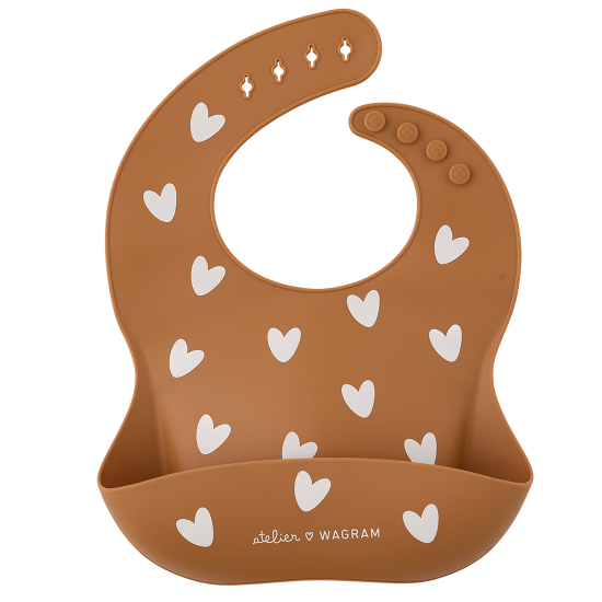 Bavoir silicone coeur Caramel