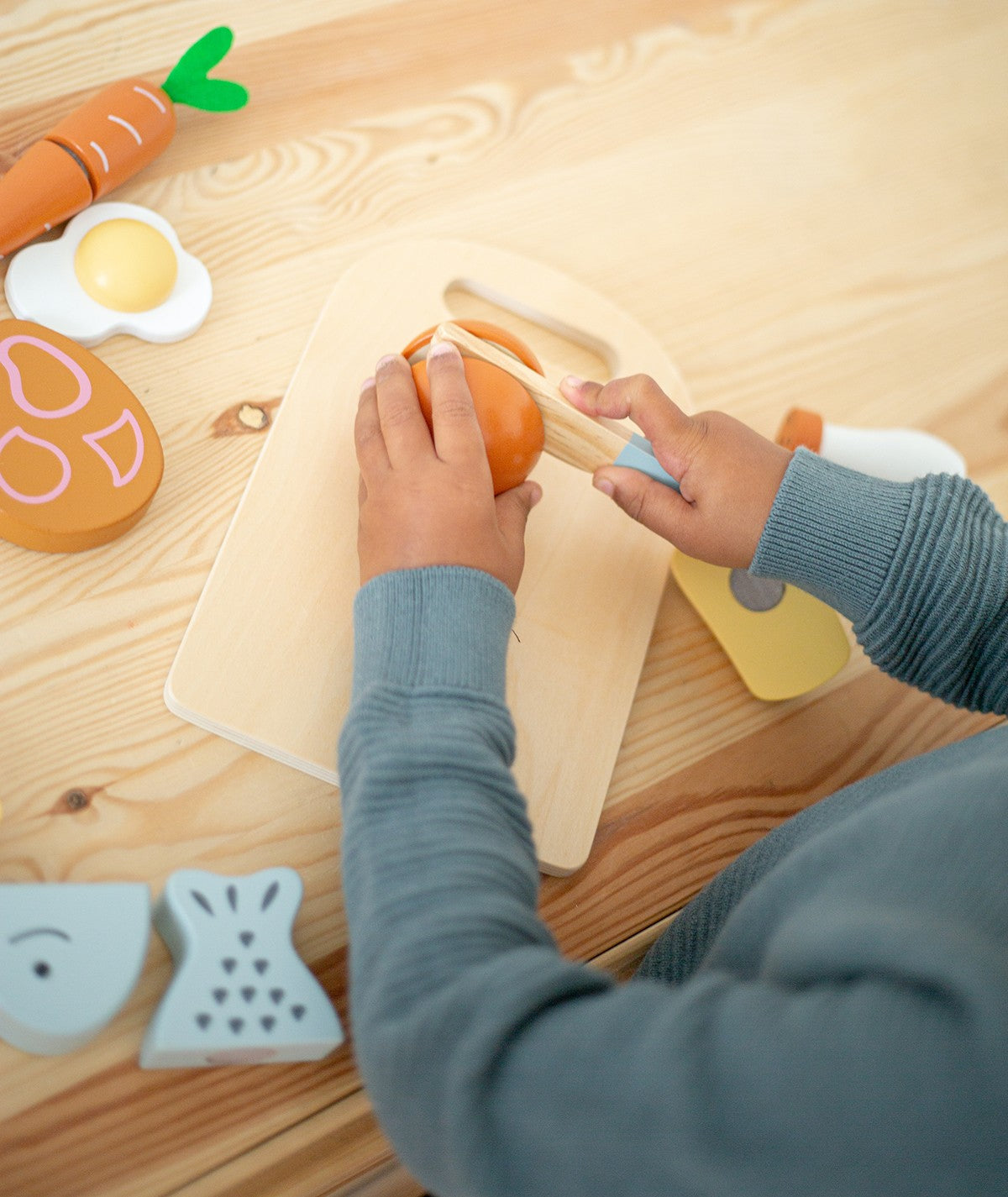 Set de Découpe en Bois avec aliments - Tryco