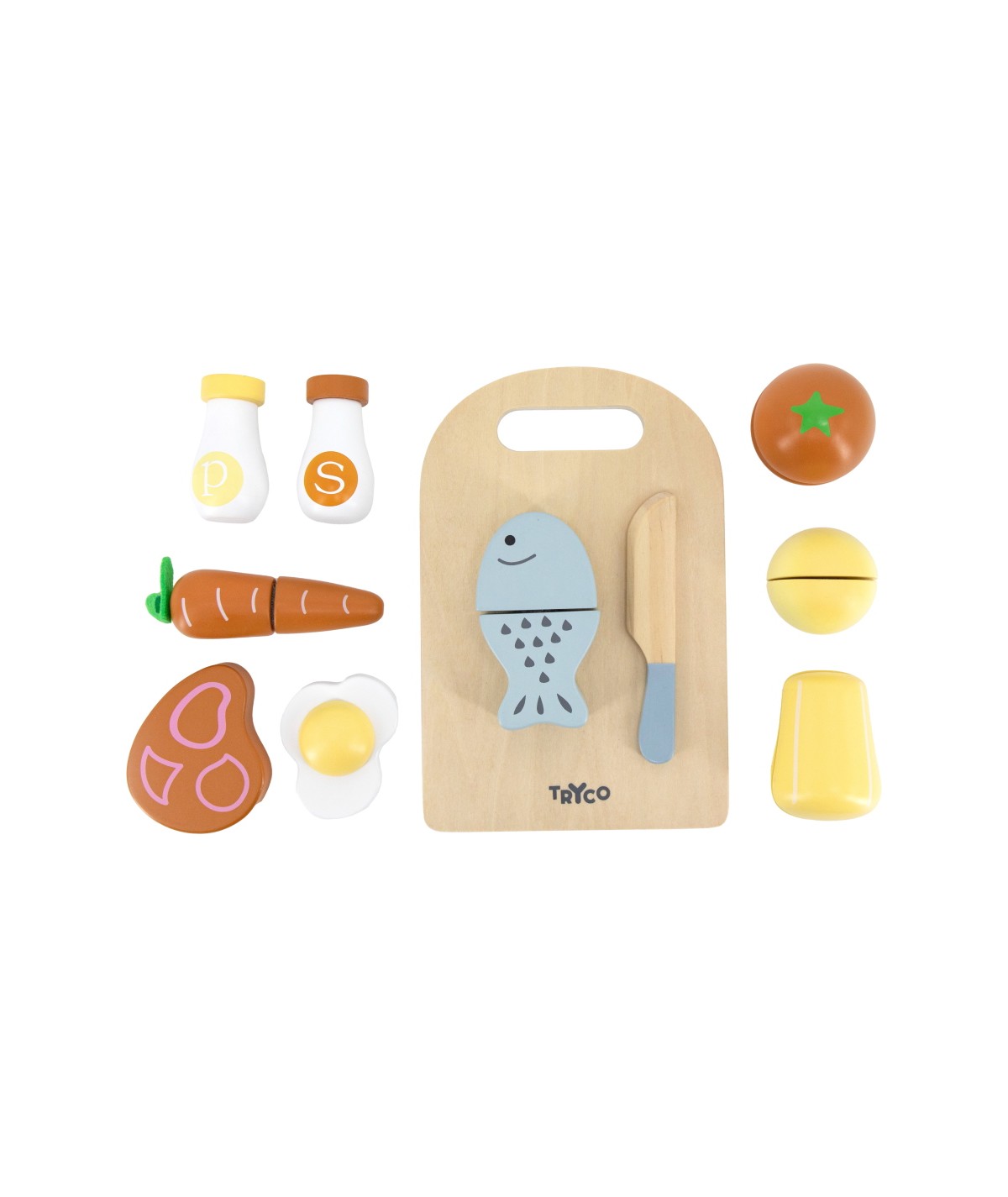 Set de Découpe en Bois avec aliments - Tryco