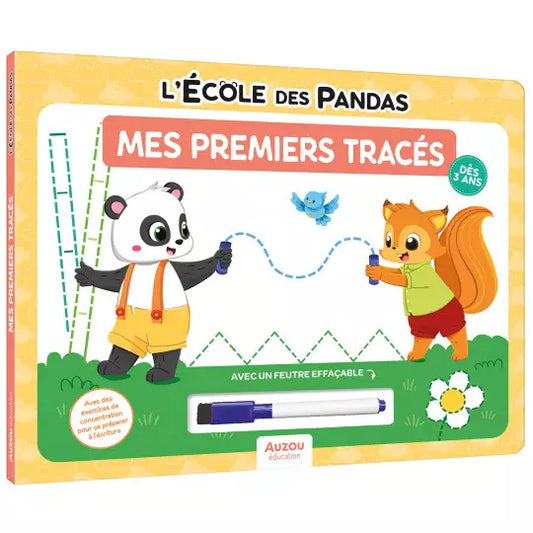 Livre-ardoise - L'ÉCOLE DES PANDAS - MES PREMIERS TRACÉS