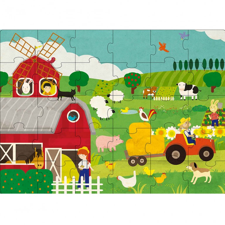 Puzzle + Livre La ferme - Sassi