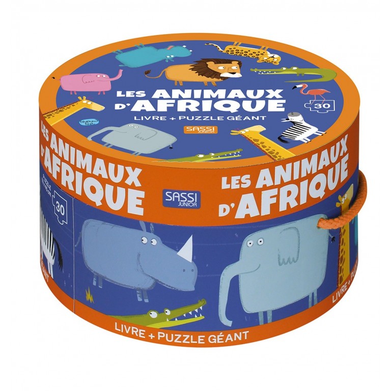 Puzzle + Livre Les animaux d'Afrique - Sassi