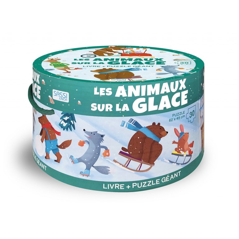 Puzzle + Livre Les animaux sur la glace - Sassi