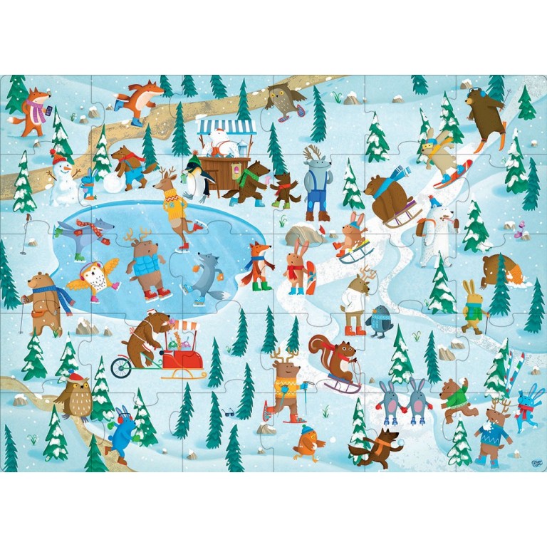 Puzzle + Livre Les animaux sur la glace - Sassi