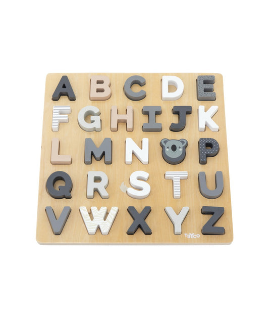 Plateau de Puzzle Alphabet en bois - Tryco