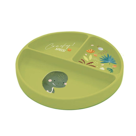 Assiette en silicone Sassi Cracky Le Dinosaure