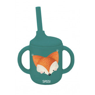 Tasse avec paille en silicone SASSI Crunchy the fox