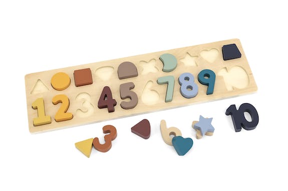 Puzzle en bois chiffres & formes